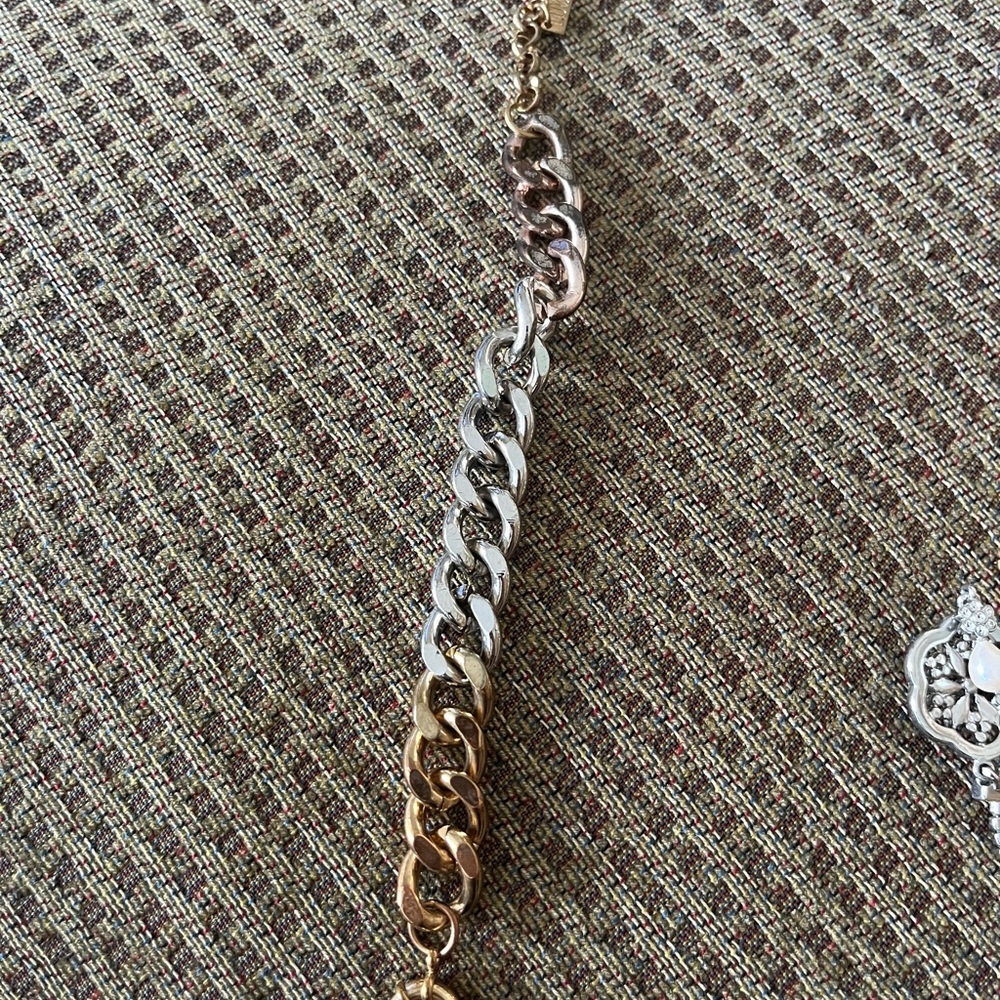 Vintage Luva J 3 Tone Chain Bracelet